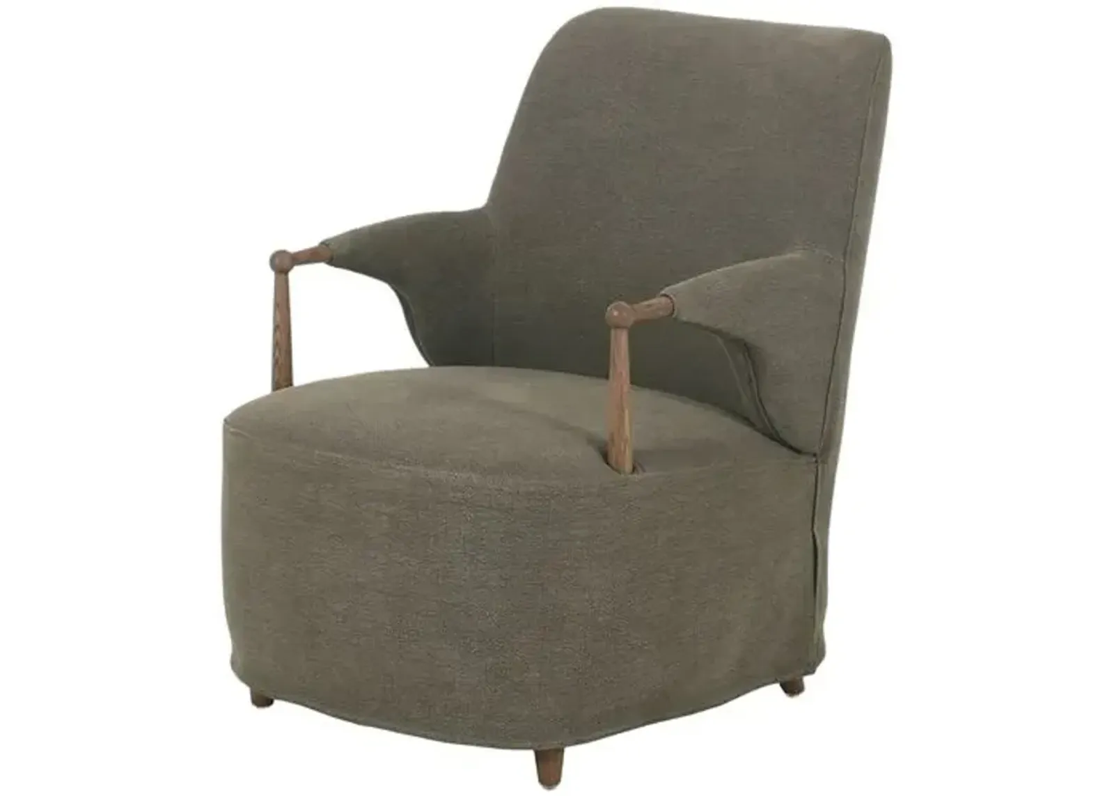 Brently Linen Slipcover Accent Chair - Amber Lewis x Four Hands - Green, Comfortable, Durable