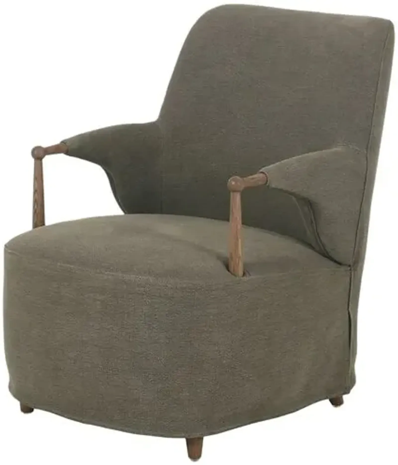 Brently Linen Slipcover Accent Chair - Amber Lewis x Four Hands - Green, Comfortable, Durable