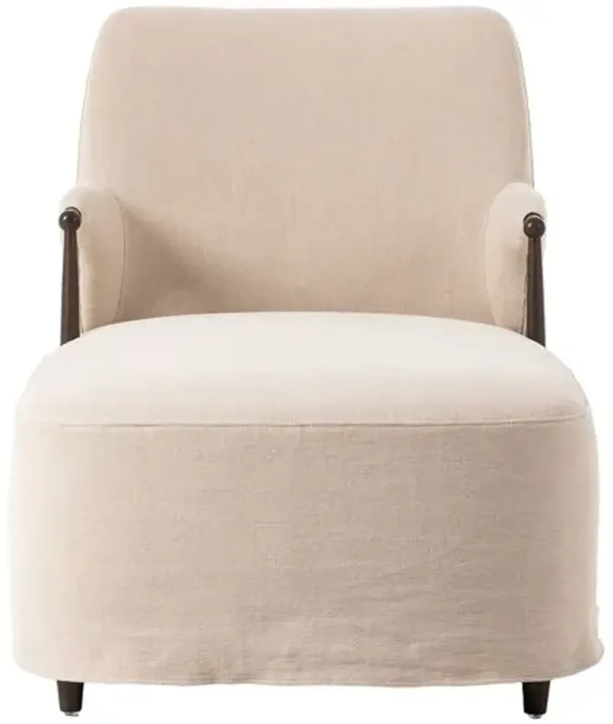 Brently Linen Slipcover Chaise - Dune - Amber Lewis x Four Hands - Beige - Comfortable, Sturdy, Stylish