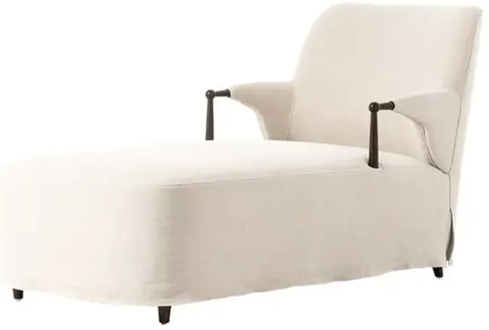 Brently Linen Slipcover Chaise - Dune - Amber Lewis x Four Hands - Beige - Comfortable, Sturdy, Stylish