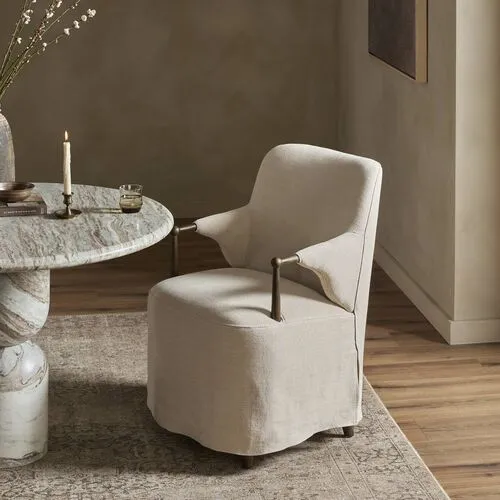 Brently Linen Slipcover Dining Chair - Amber Lewis x Four Hands - Beige