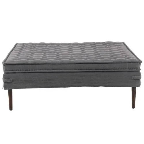 Cole Large Square French Mattress Ottoman - Amber Lewis x Four Hands - Blue