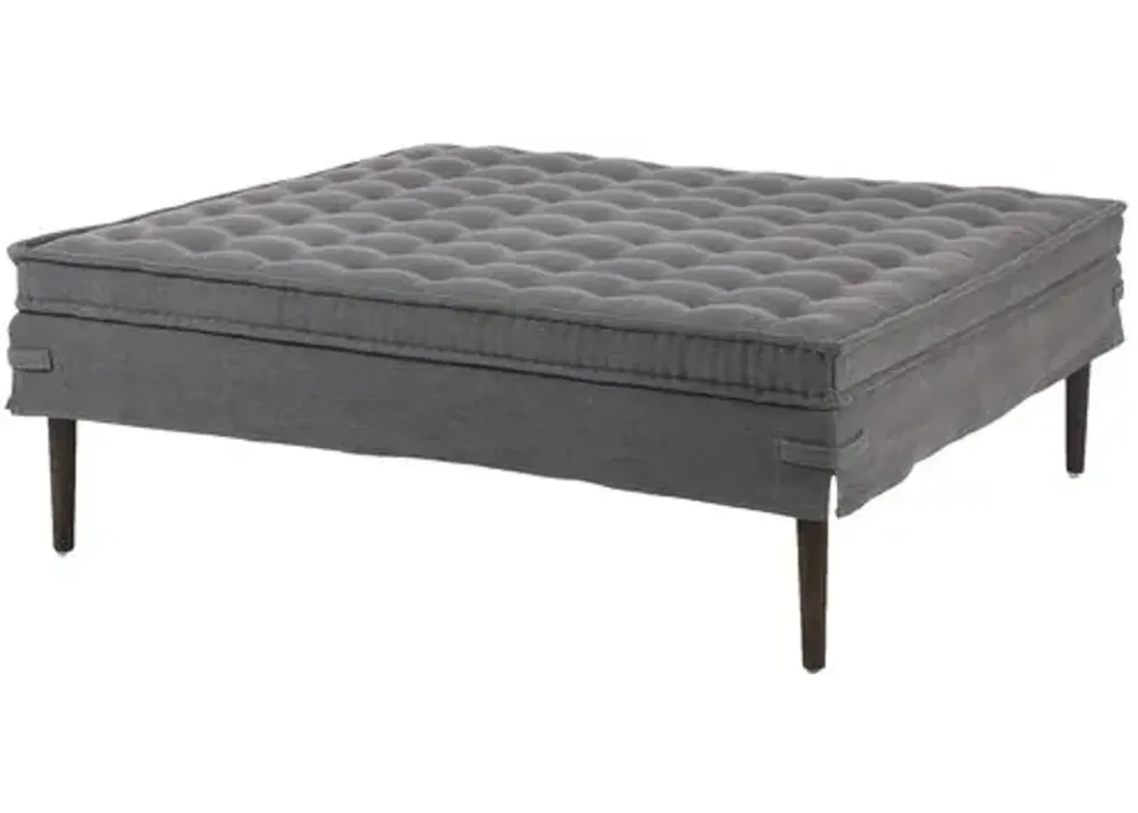 Cole Large Square French Mattress Ottoman - Amber Lewis x Four Hands - Blue