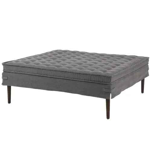 Cole Large Square French Mattress Ottoman - Amber Lewis x Four Hands - Blue