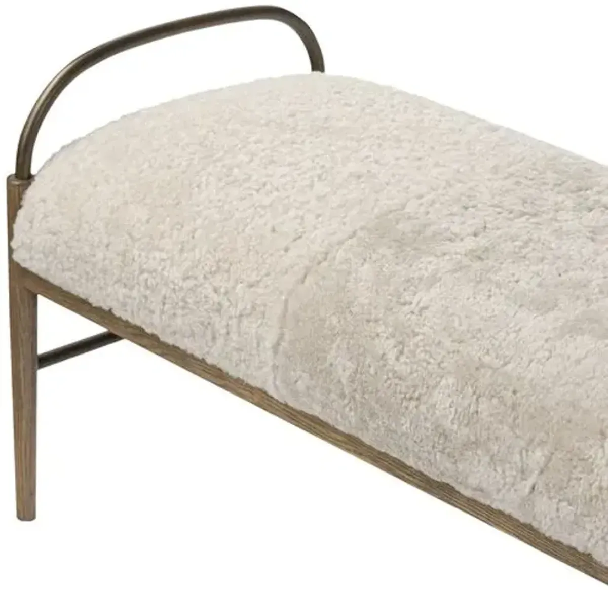 Demi Iron Accent Bench - Amber Lewis x Four Hands - Beige