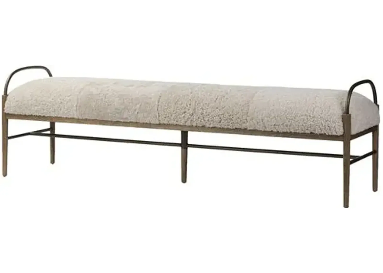 Demi Iron Accent Bench - Amber Lewis x Four Hands - Beige