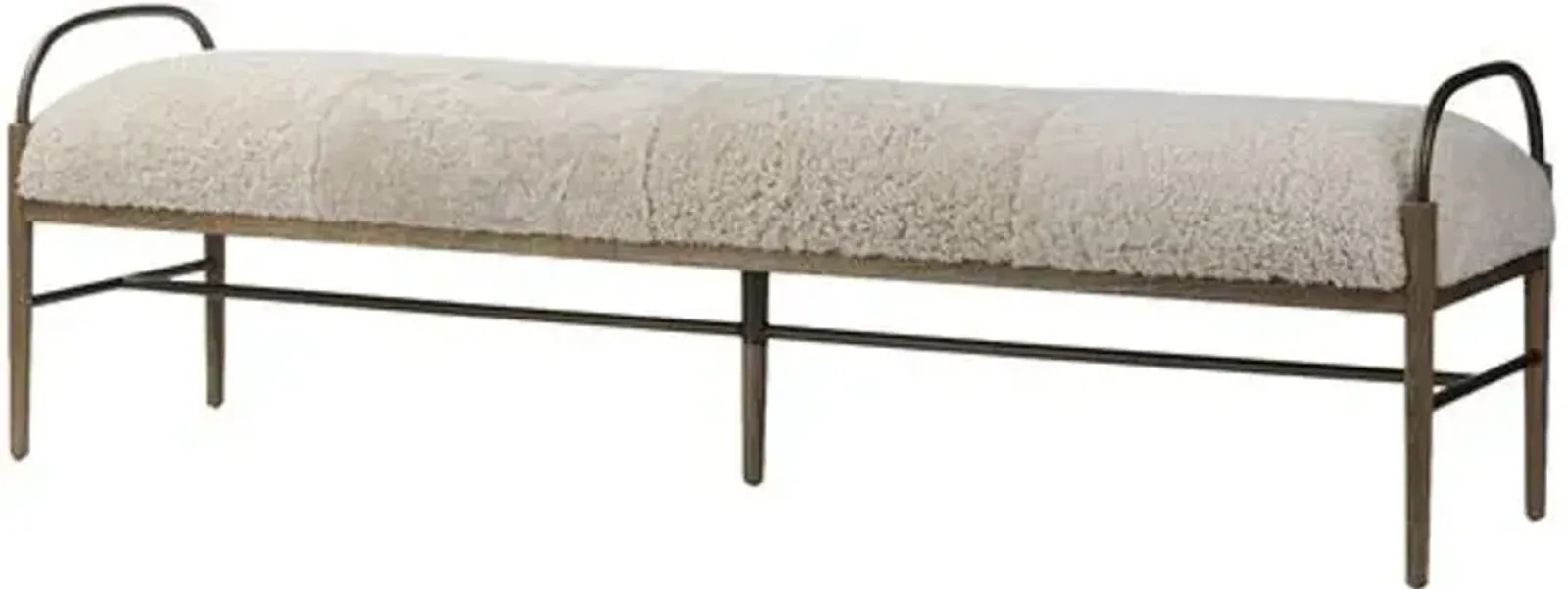 Demi Iron Accent Bench - Amber Lewis x Four Hands - Beige