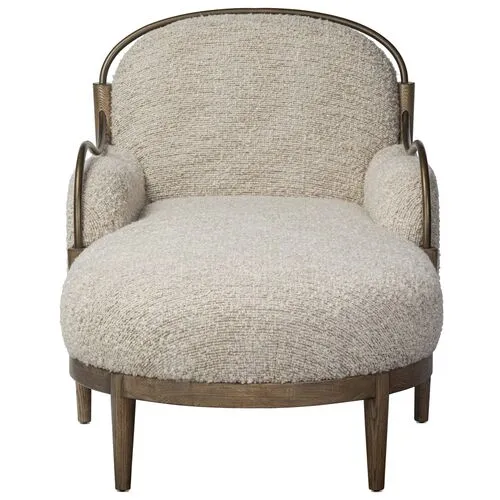 Demi Chaise - Ivan Stone Boucle - Amber Lewis x Four Hands - Comfortable, Sturdy, Stylish