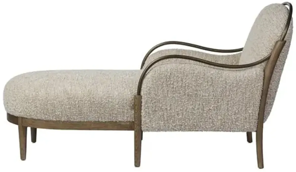 Demi Chaise - Ivan Stone Boucle - Amber Lewis x Four Hands - Comfortable, Sturdy, Stylish