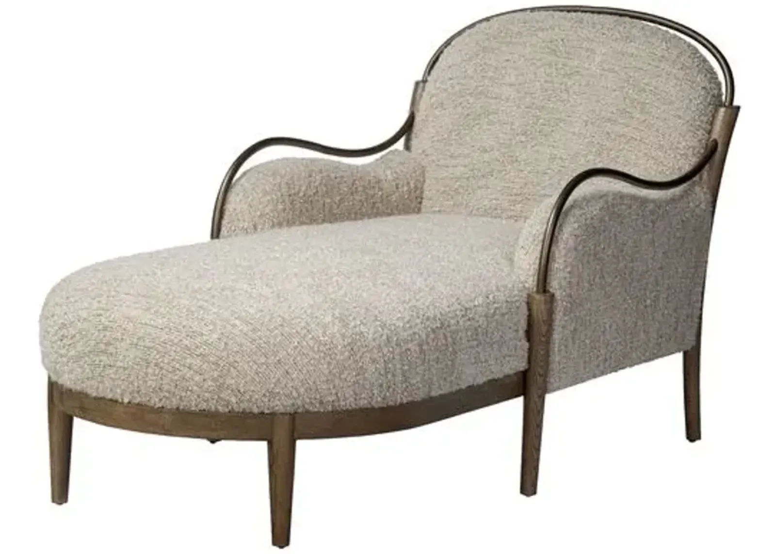 Demi Chaise - Ivan Stone Boucle - Amber Lewis x Four Hands - Comfortable, Sturdy, Stylish