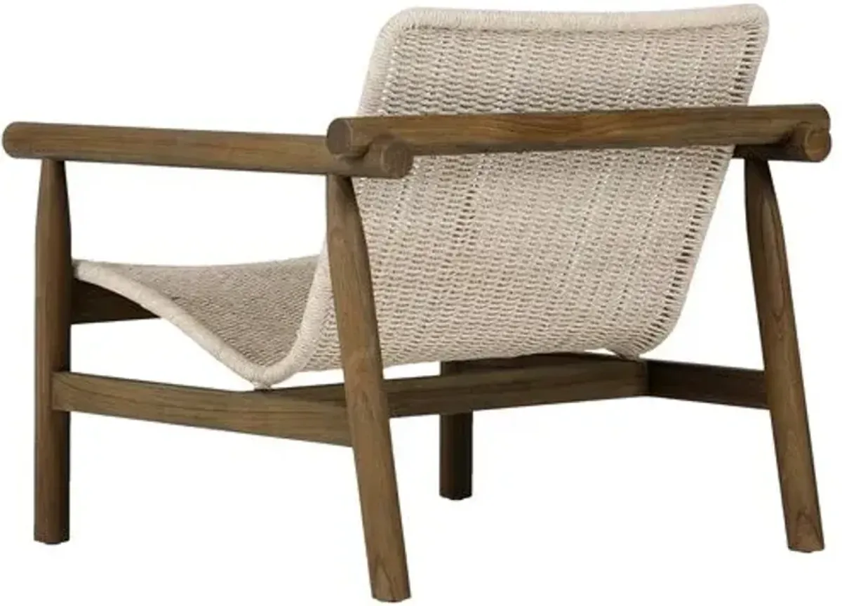 Dume Outdoor Teak Lounge Chair - Amber Lewis x Four Hands - White