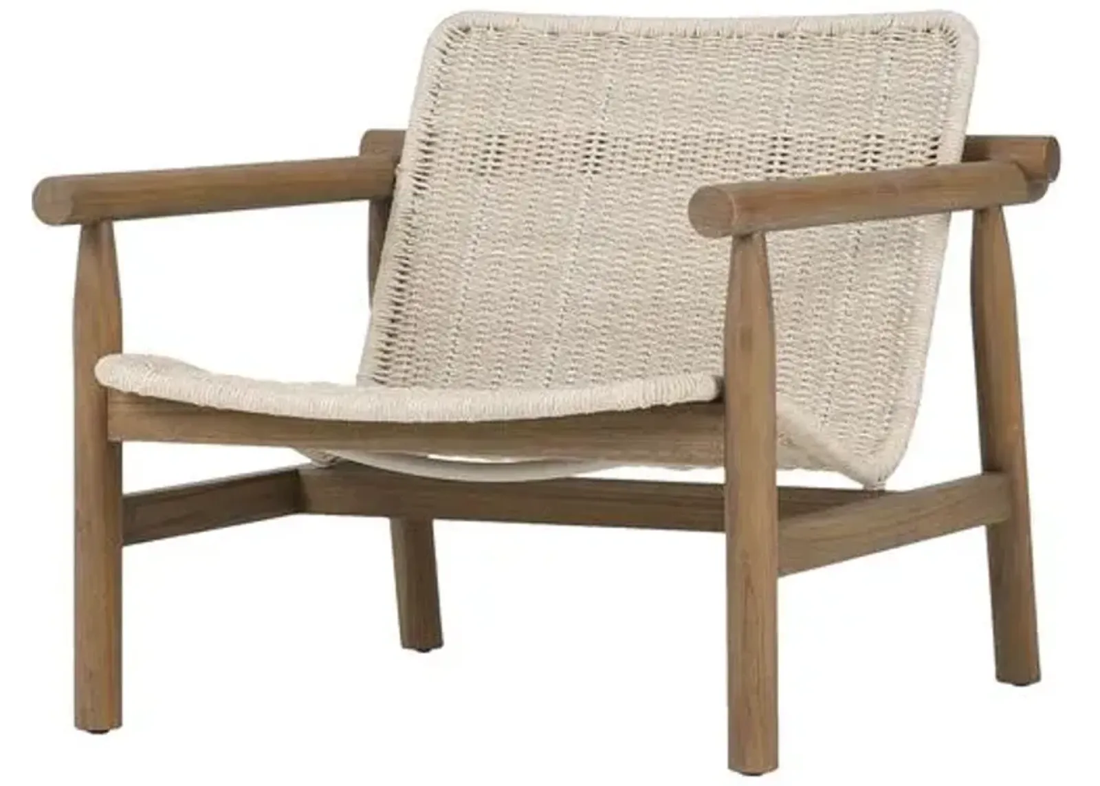 Dume Outdoor Teak Lounge Chair - Amber Lewis x Four Hands - White