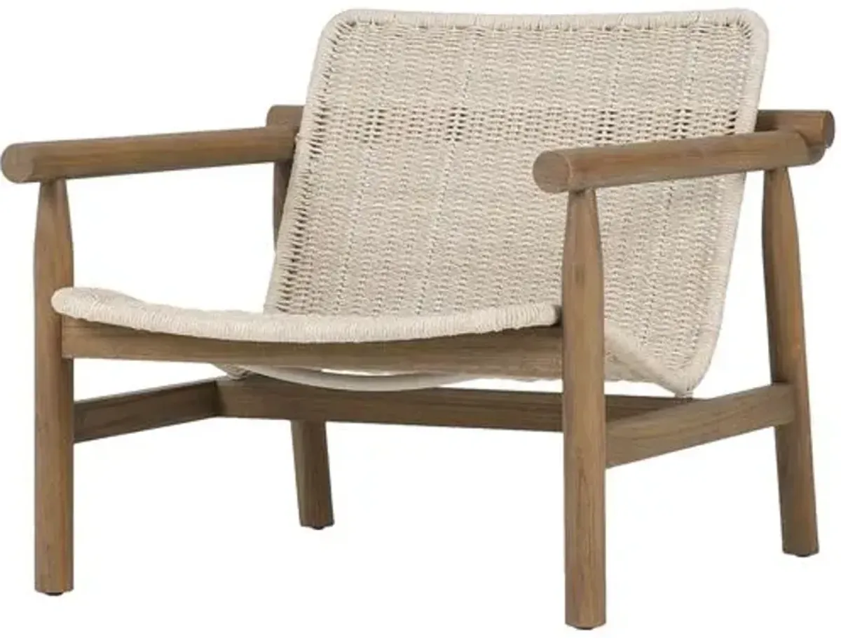 Dume Outdoor Teak Lounge Chair - Amber Lewis x Four Hands - White