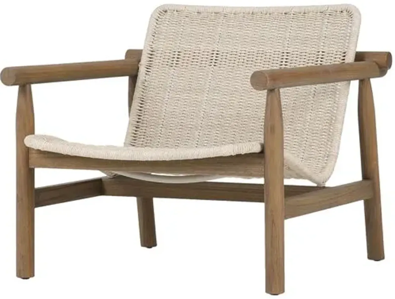 Dume Outdoor Teak Lounge Chair - Amber Lewis x Four Hands - White