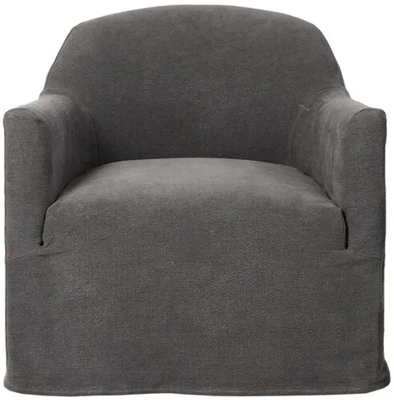 Lowell Linen Slipcover Swivel Chair - Amber Lewis x Four Hands