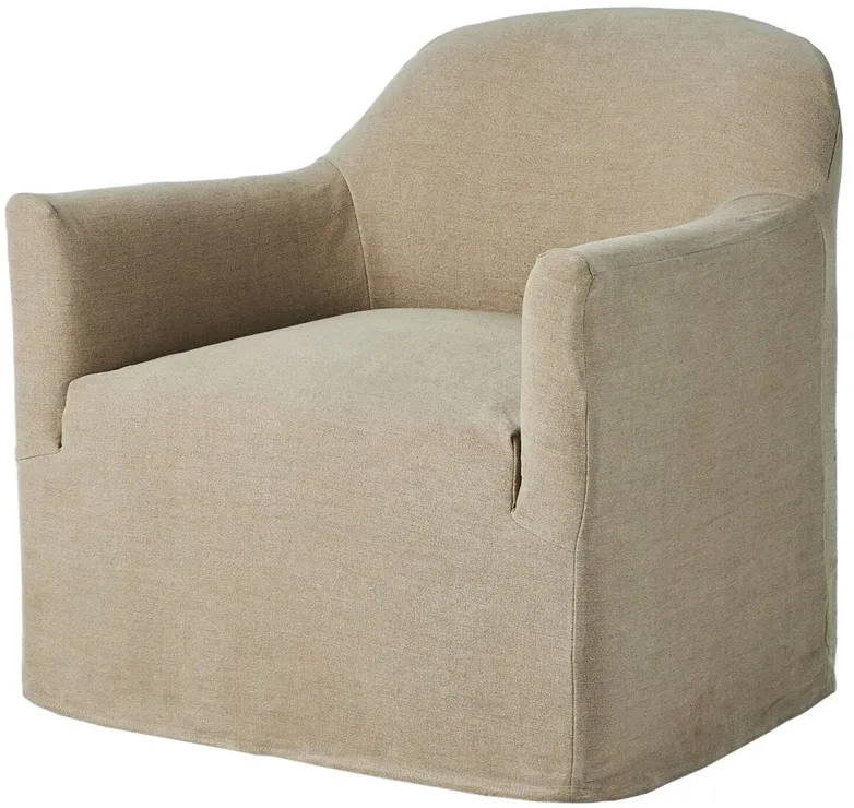 Lowell Linen Slipcover Swivel Chair