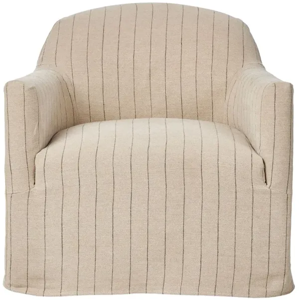 Lowell Linen Slipcover Swivel Chair
