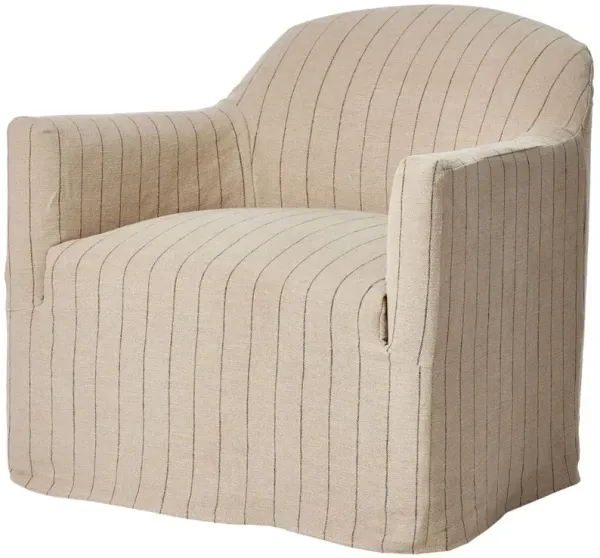 Lowell Linen Slipcover Swivel Chair