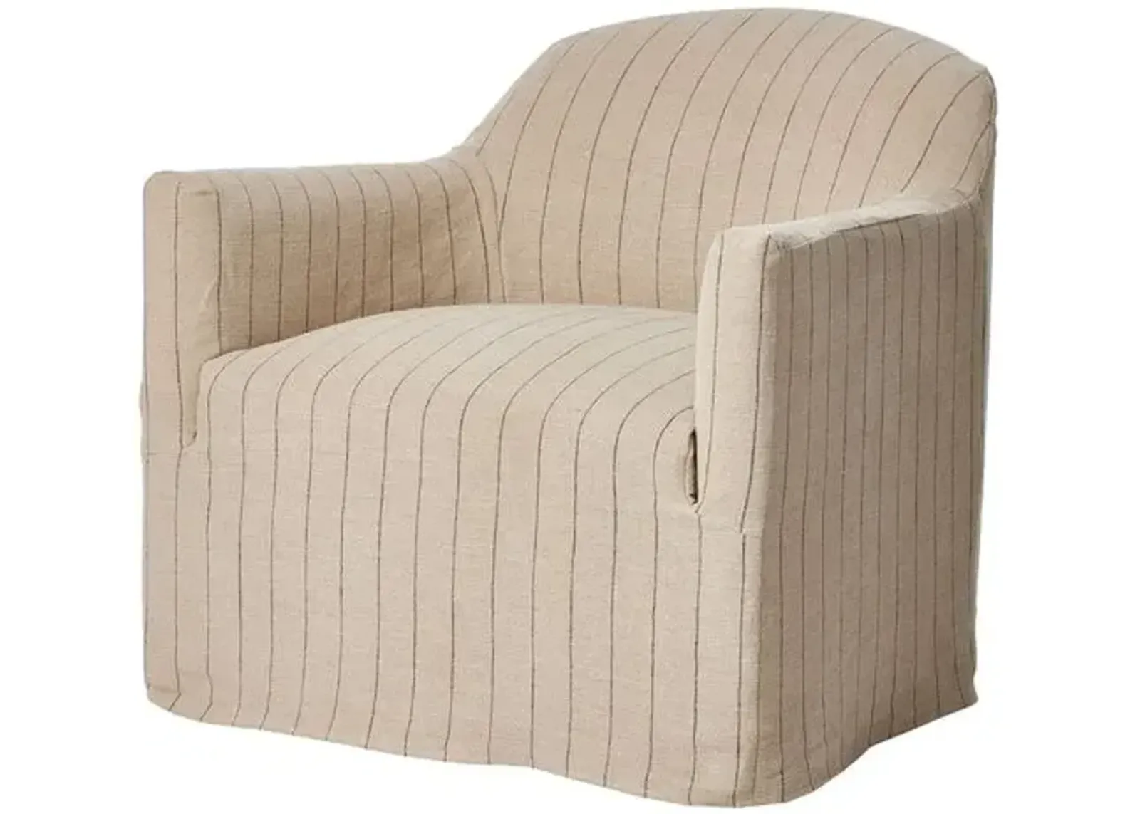 Lowell Linen Slipcover Swivel Chair - Amber Lewis x Four Hands