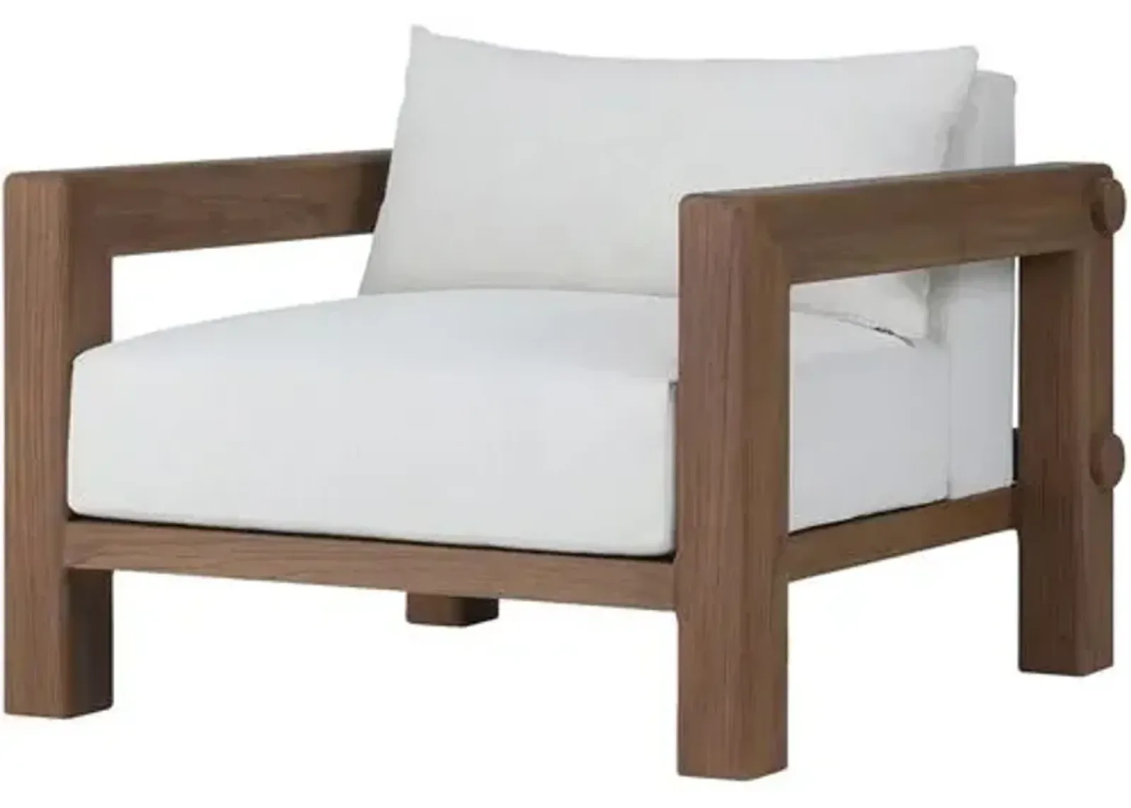 Lumi Outdoor Teak Lounge Chair - Natural/White - Amber Lewis x Four Hands