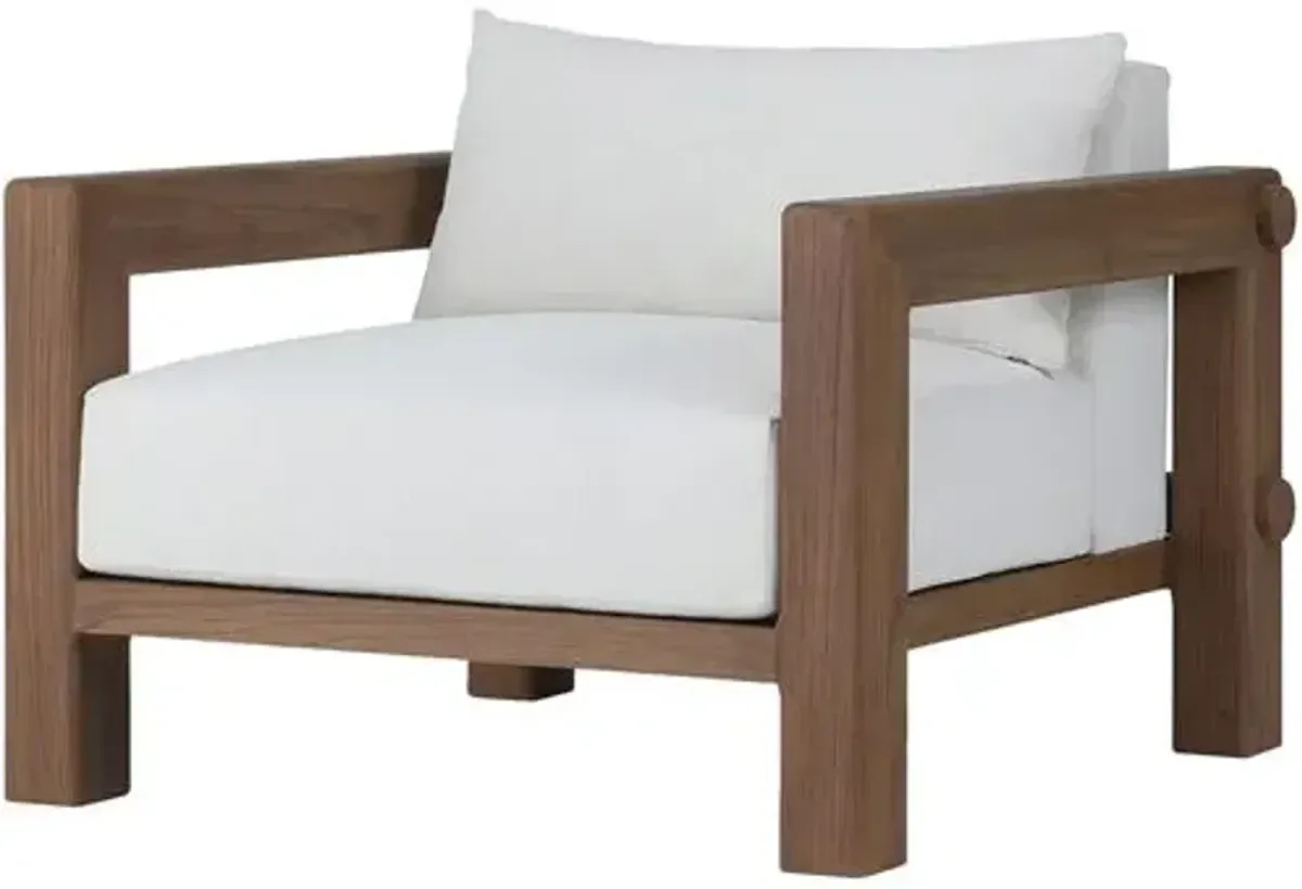 Lumi Outdoor Teak Lounge Chair - Natural/White - Amber Lewis x Four Hands