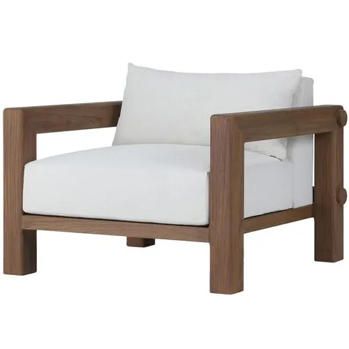Lumi Outdoor Teak Lounge Chair - Natural/White - Amber Lewis x Four Hands