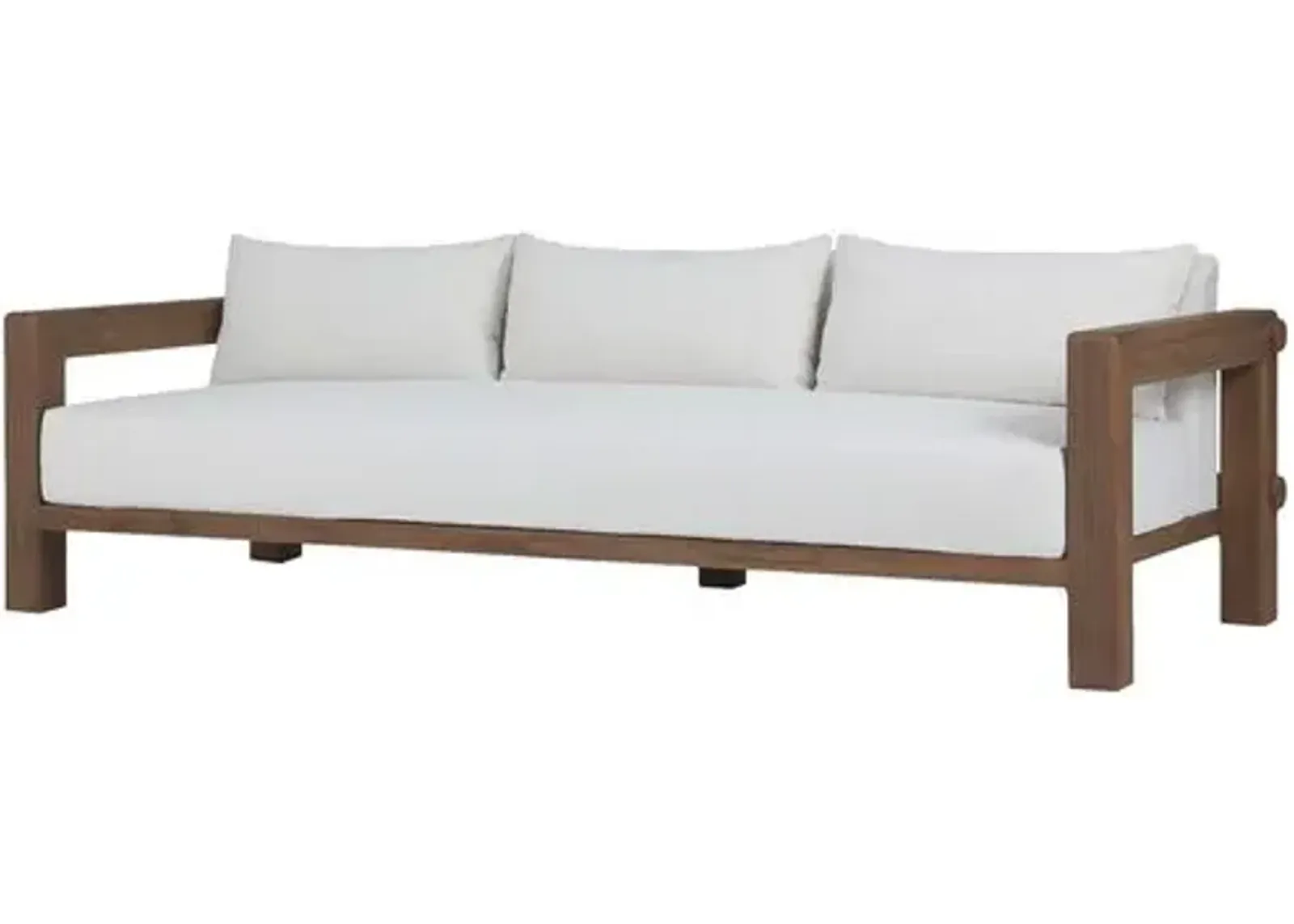 Lumi Outdoor Teak Sofa - Natural/White - Amber Lewis x Four Hands