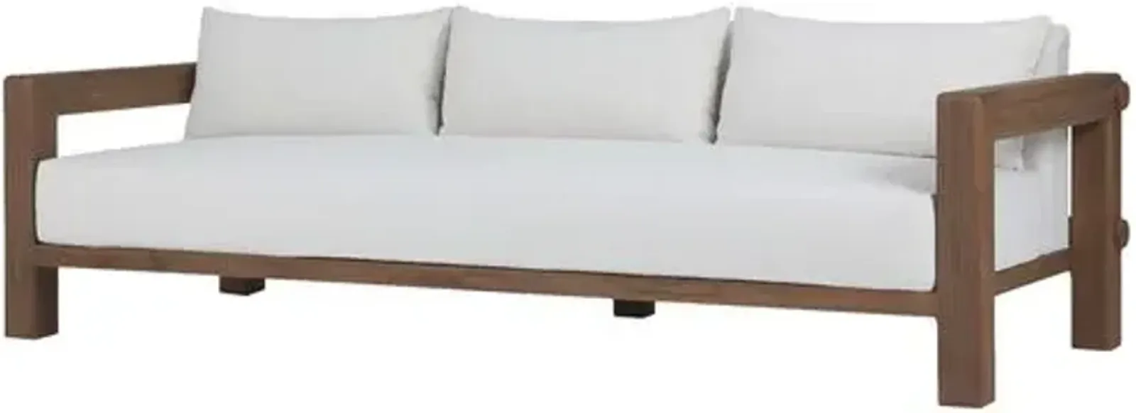 Lumi Outdoor Teak Sofa - Natural/White - Amber Lewis x Four Hands