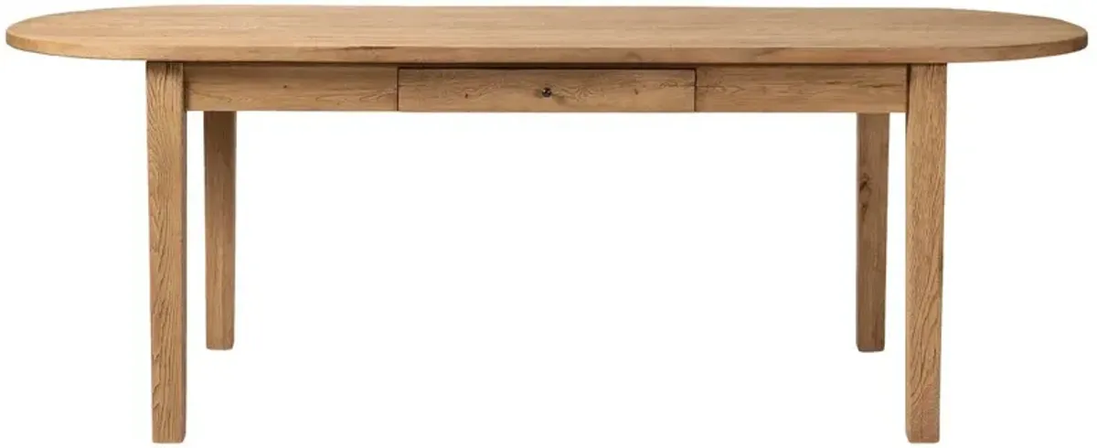 Megan Oval Dining Table, Worn Oak
