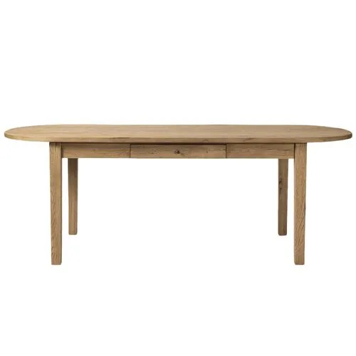 Megan Oval Dining Table - Worn Oak - Amber Lewis x Four Hands
