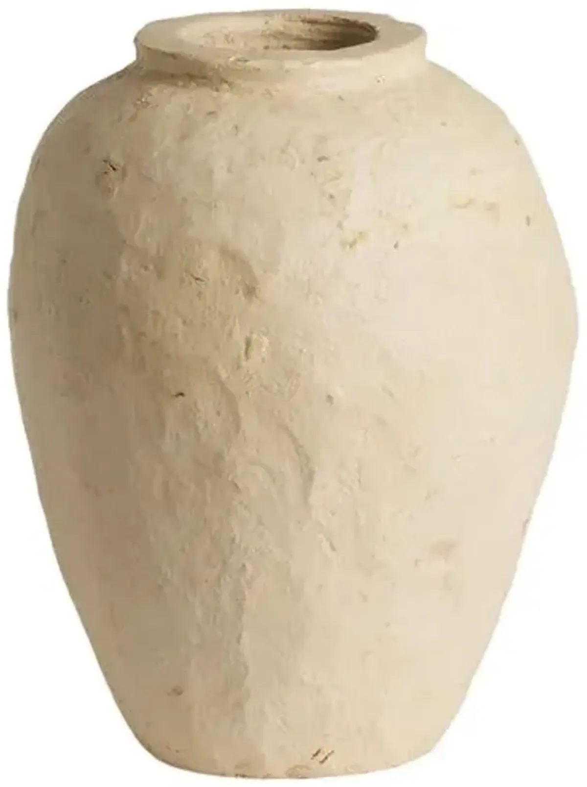 Olivos Paper Mache Small Vessel - Natural Paper Mache - Amber Lewis x Four Hands - Handcrafted - Beige