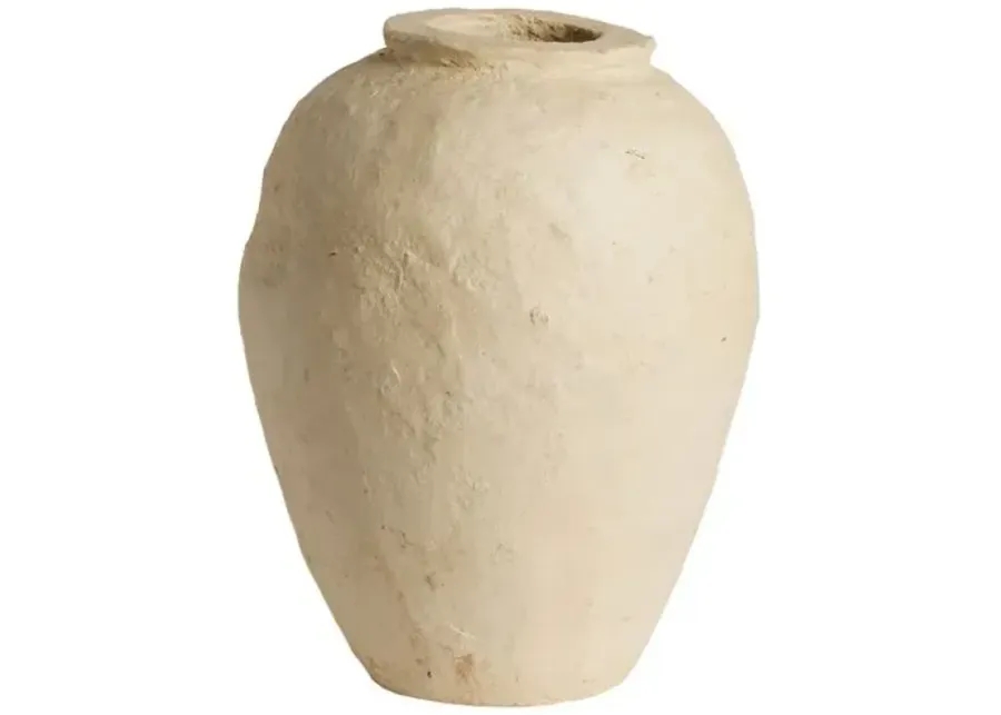 Olivos Paper Mache Small Vessel - Natural Paper Mache - Amber Lewis x Four Hands - Handcrafted - Beige