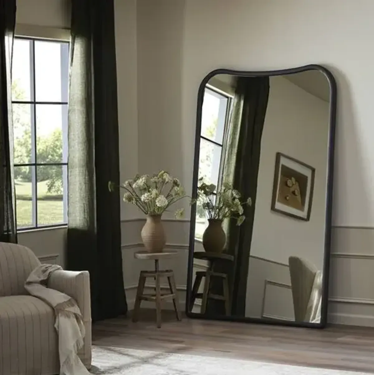 Patz Floor Mirror - Antique Black - Amber Lewis x Four Hands