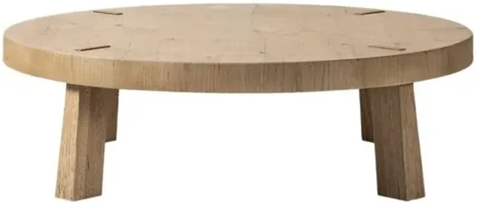 Sadira Round Oak Coffee Table - Amber Lewis x Four Hands - Brown