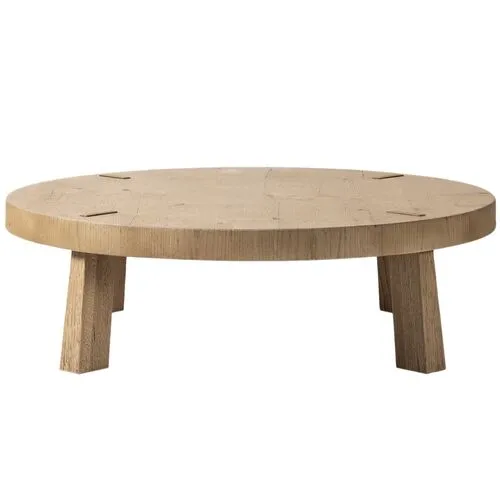 Sadira Round Oak Coffee Table - Amber Lewis x Four Hands - Brown