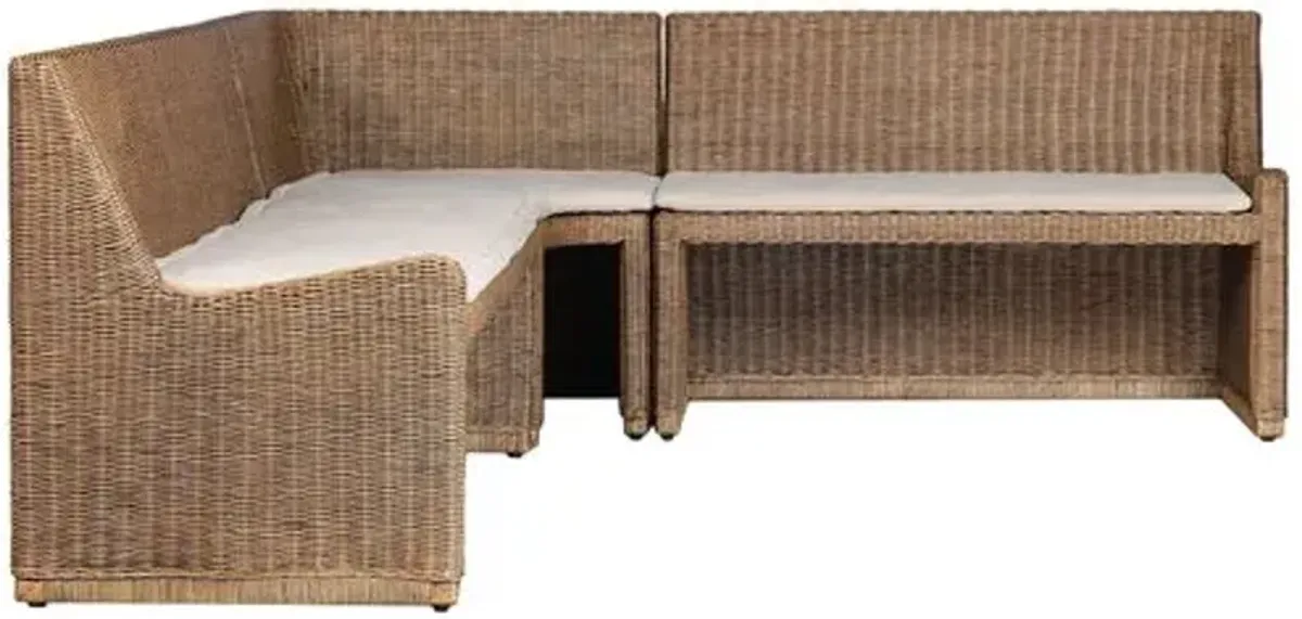 Senna L Shape Dining Banquette - Amber Lewis x Four Hands - Brown