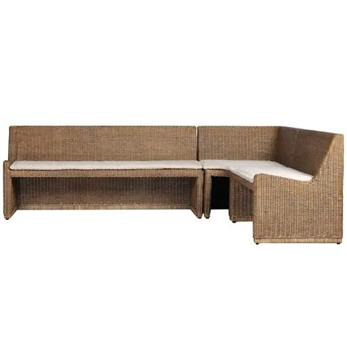 Senna L Shape Dining Banquette - Amber Lewis x Four Hands - Brown