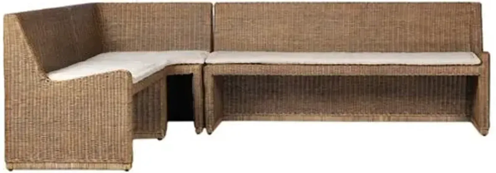 Senna L Shape Dining Banquette - Amber Lewis x Four Hands - Brown