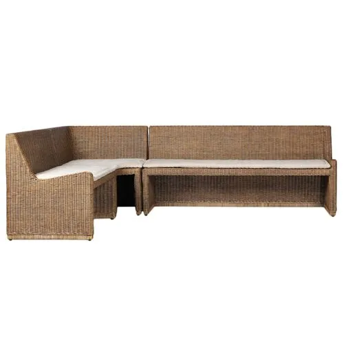 Senna L Shape Dining Banquette - Amber Lewis x Four Hands - Brown