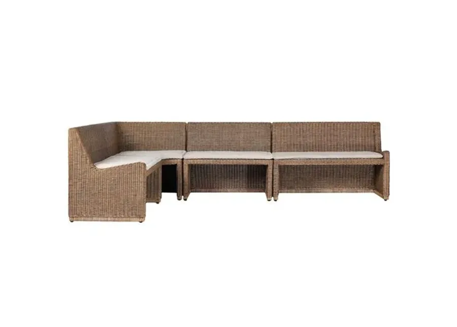 Senna L Shape Dining Banquette - Amber Lewis x Four Hands - Brown