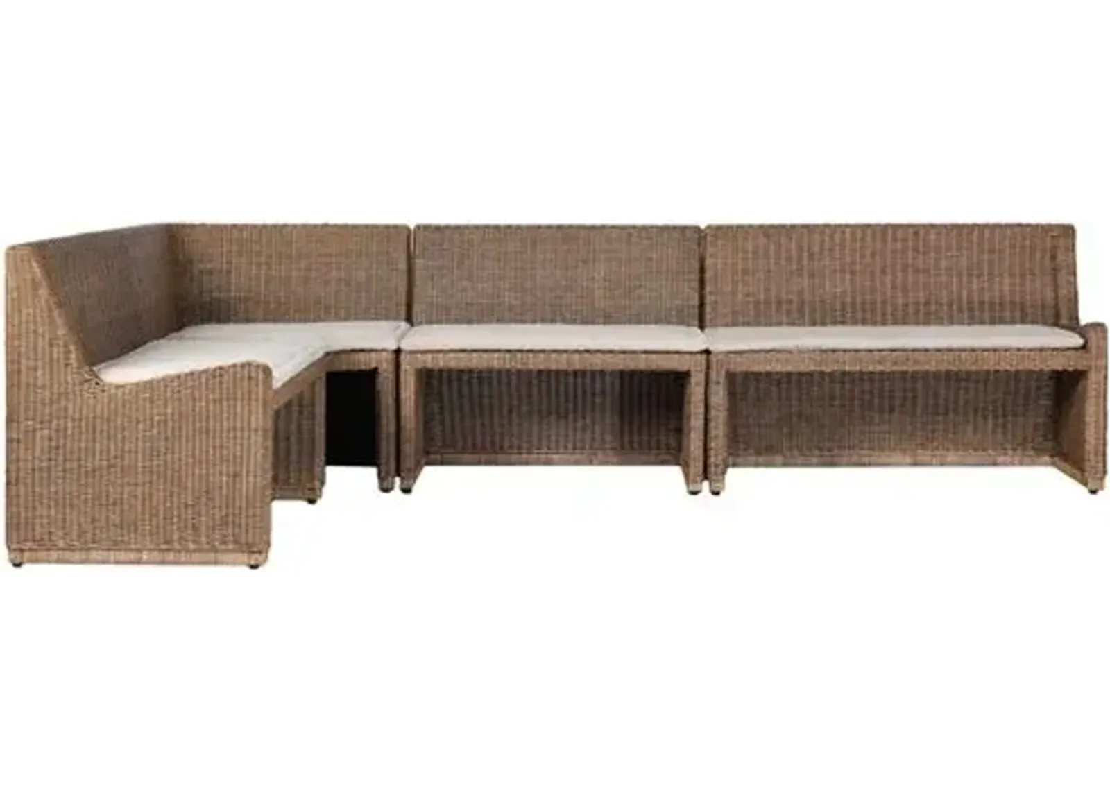 Senna L Shape Dining Banquette - Amber Lewis x Four Hands - Brown