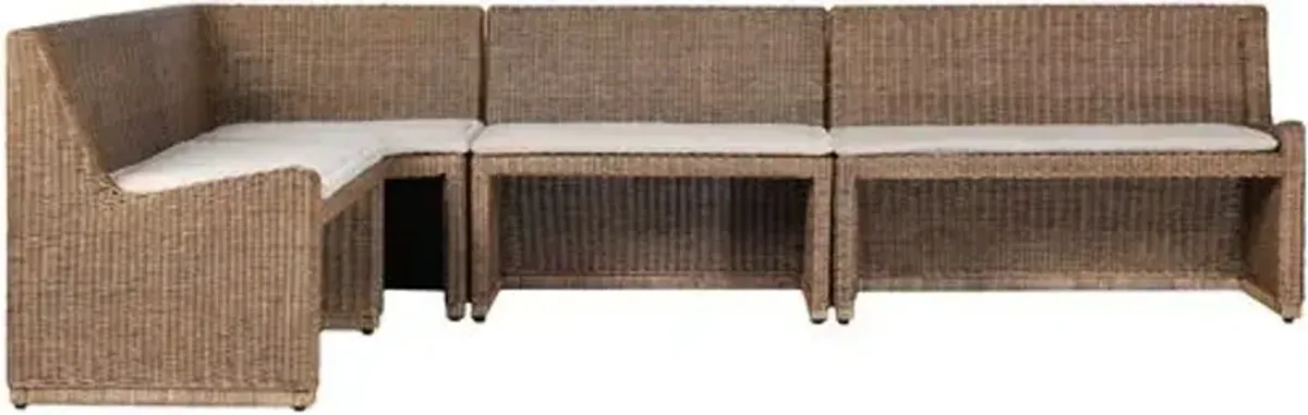 Senna L Shape Dining Banquette - Amber Lewis x Four Hands - Brown