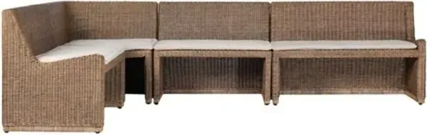 Senna L Shape Dining Banquette - Amber Lewis x Four Hands - Brown