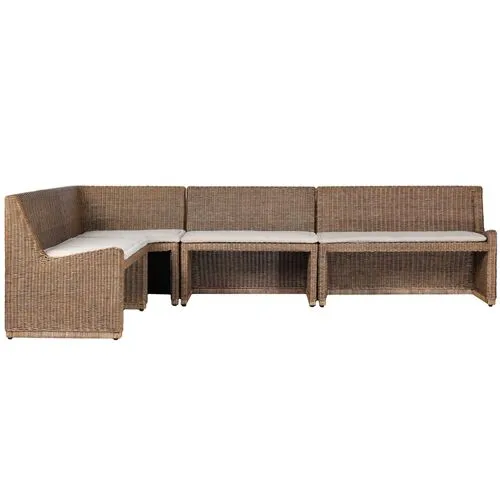 Senna L Shape Dining Banquette - Amber Lewis x Four Hands - Brown