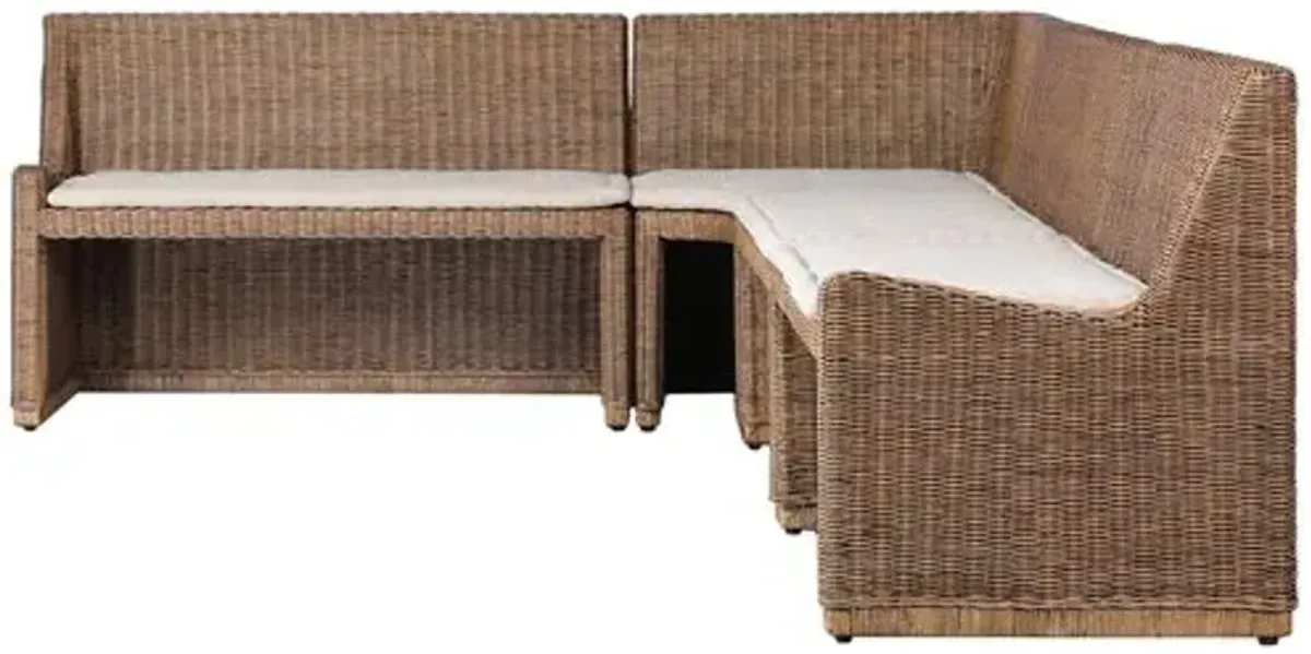 Senna L Shape Dining Banquette - Amber Lewis x Four Hands - Brown