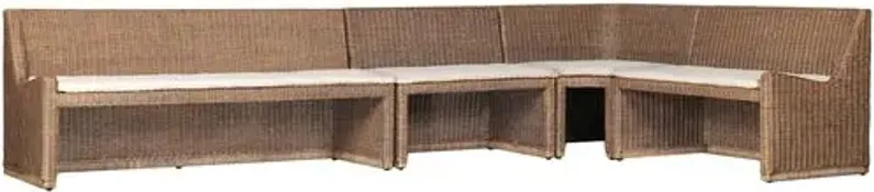 Senna L Shape Dining Banquette - Amber Lewis x Four Hands - Brown