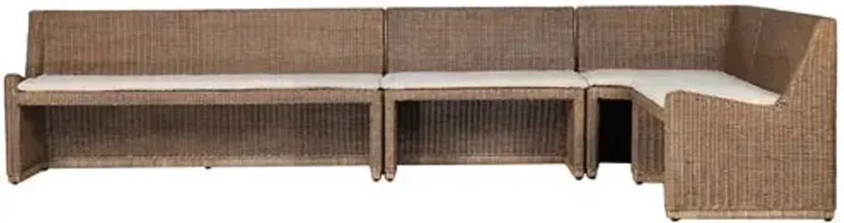 Senna L Shape Dining Banquette - Amber Lewis x Four Hands - Brown