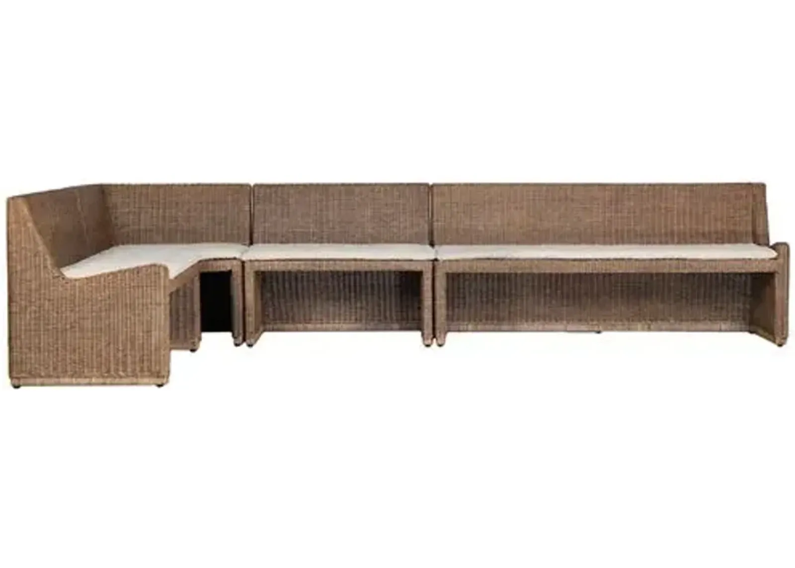 Senna L Shape Dining Banquette - Amber Lewis x Four Hands - Brown