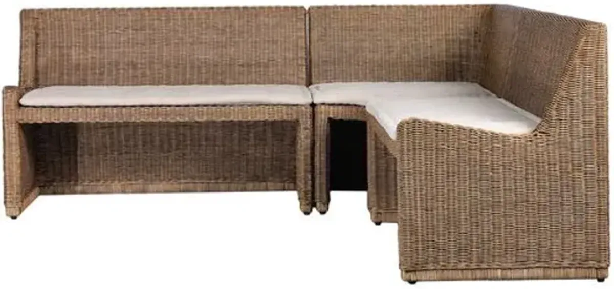 Senna L Shape Dining Banquette - Amber Lewis x Four Hands - Brown