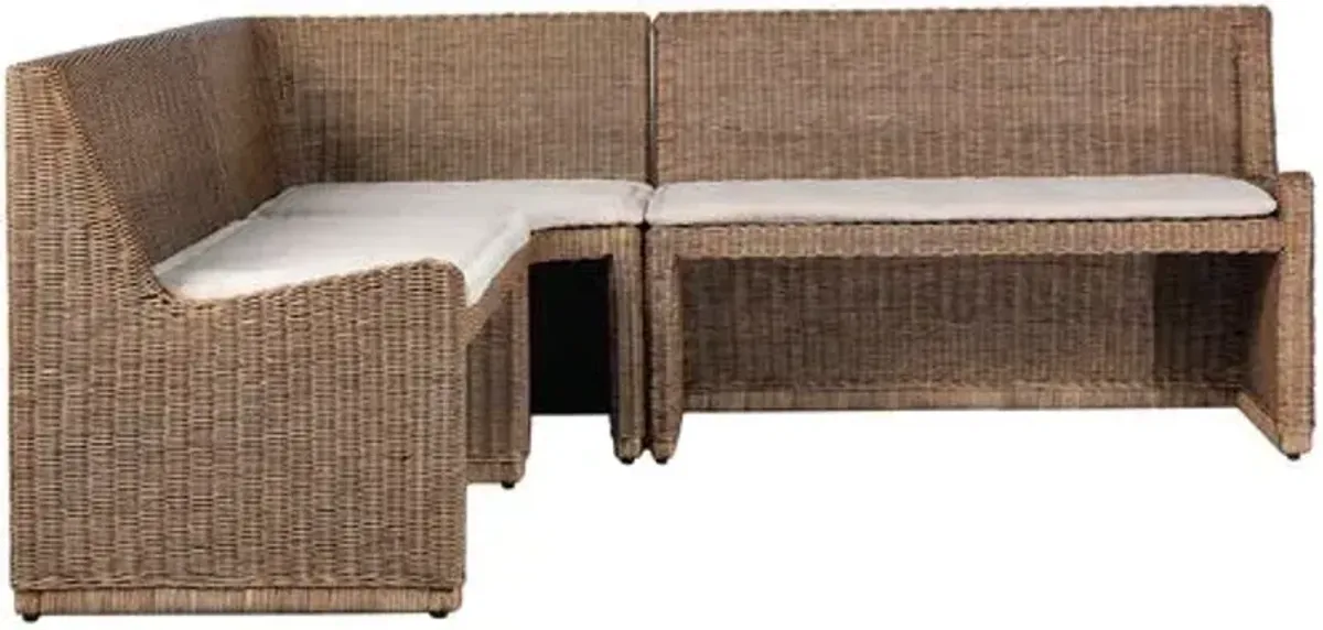 Senna L Shape Dining Banquette - Amber Lewis x Four Hands - Brown